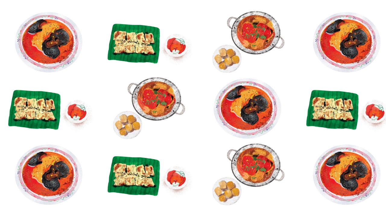 싱가포르 음식 일러스트